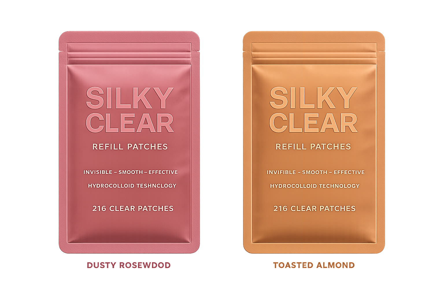 Silky Clear refill patches in Dusty Rosewood and Toasted Almond